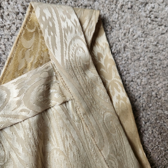 Vintage 50s 60s Sleeveless Gold Brocade Dress Size XS-S Modsquad Mid-century - Picture 9 of 14